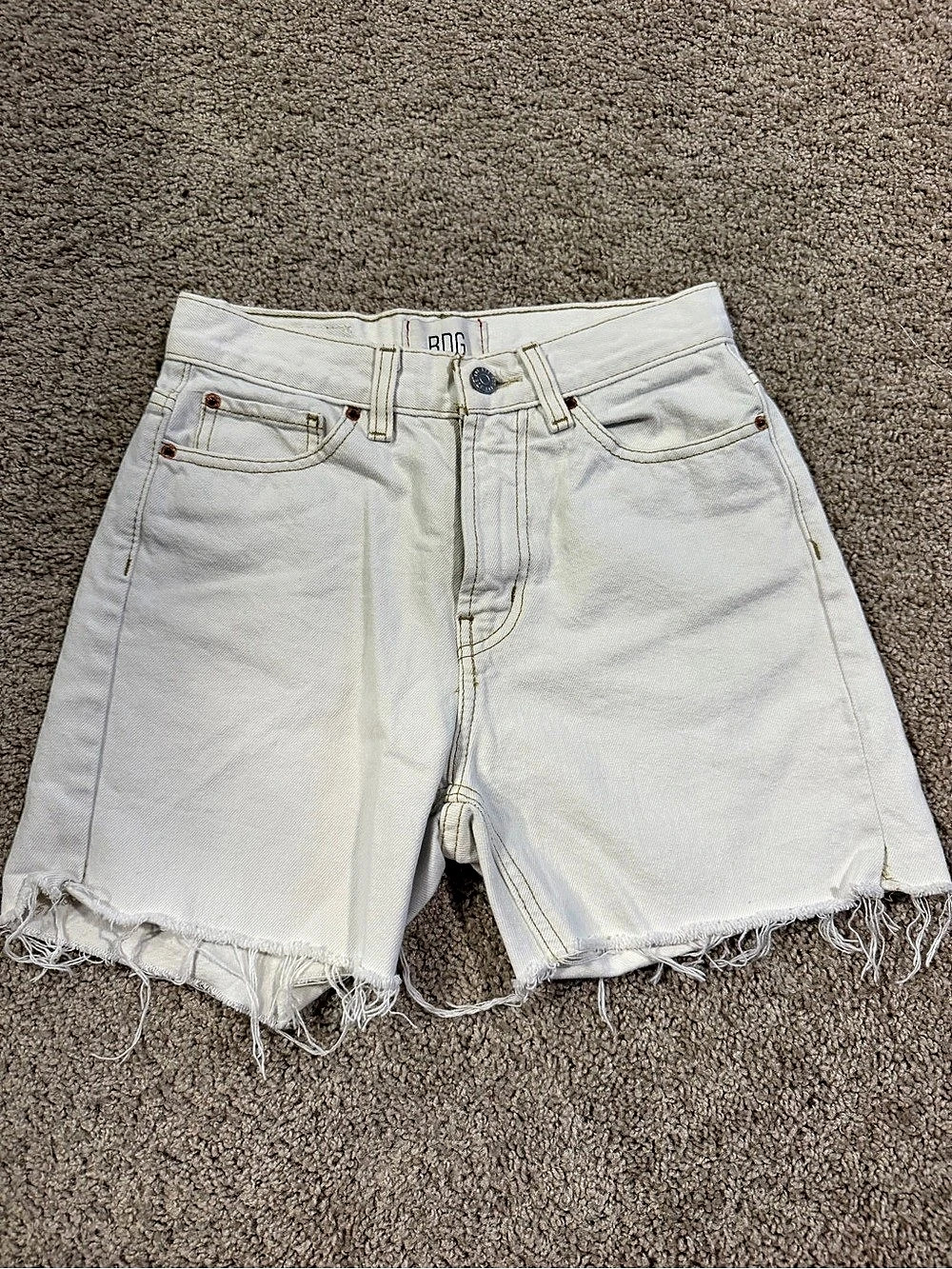 BDG Cowboy Jean Shorts Women's White Denim Waist 25